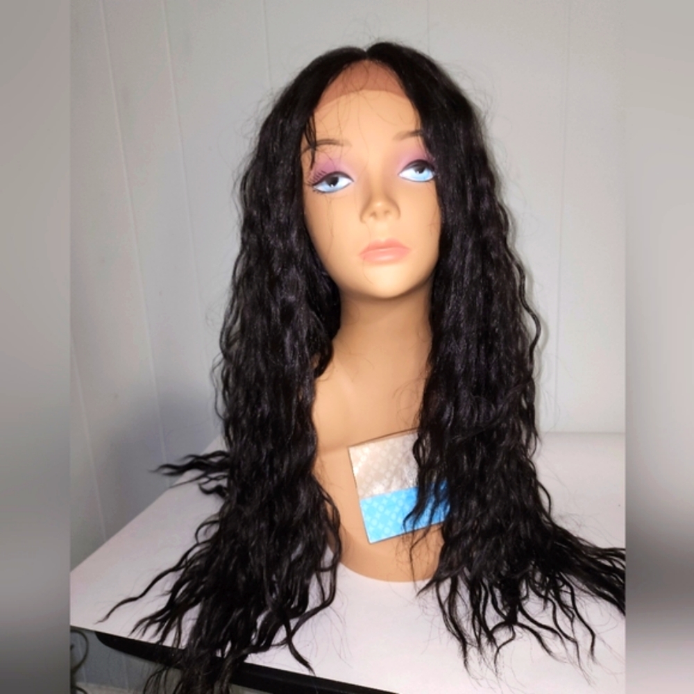NWT Gorgeous Tripple Barell Curled Style Long Wig , Lace Front , Chocolate Brown